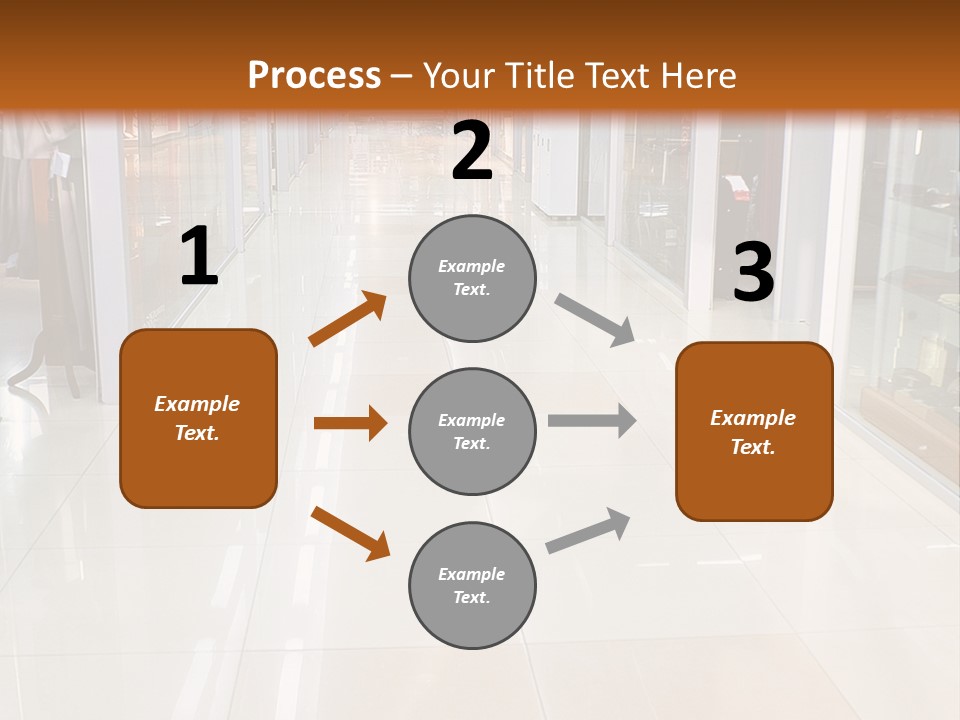 Hall Of A Modern Business Centre With Set Of Glass Show-Windows PowerPoint Template