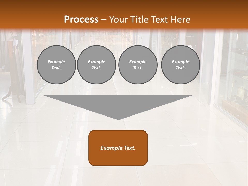 Hall Of A Modern Business Centre With Set Of Glass Show-Windows PowerPoint Template