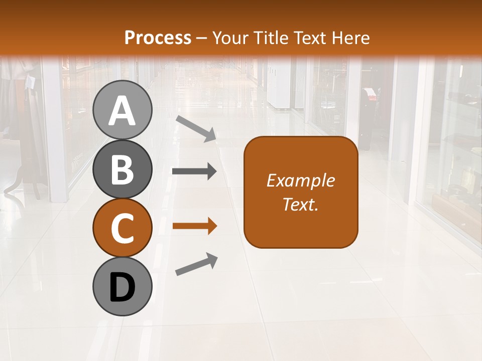 Hall Of A Modern Business Centre With Set Of Glass Show-Windows PowerPoint Template
