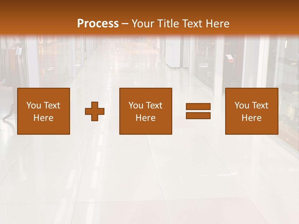 Hall Of A Modern Business Centre With Set Of Glass Show-Windows PowerPoint Template