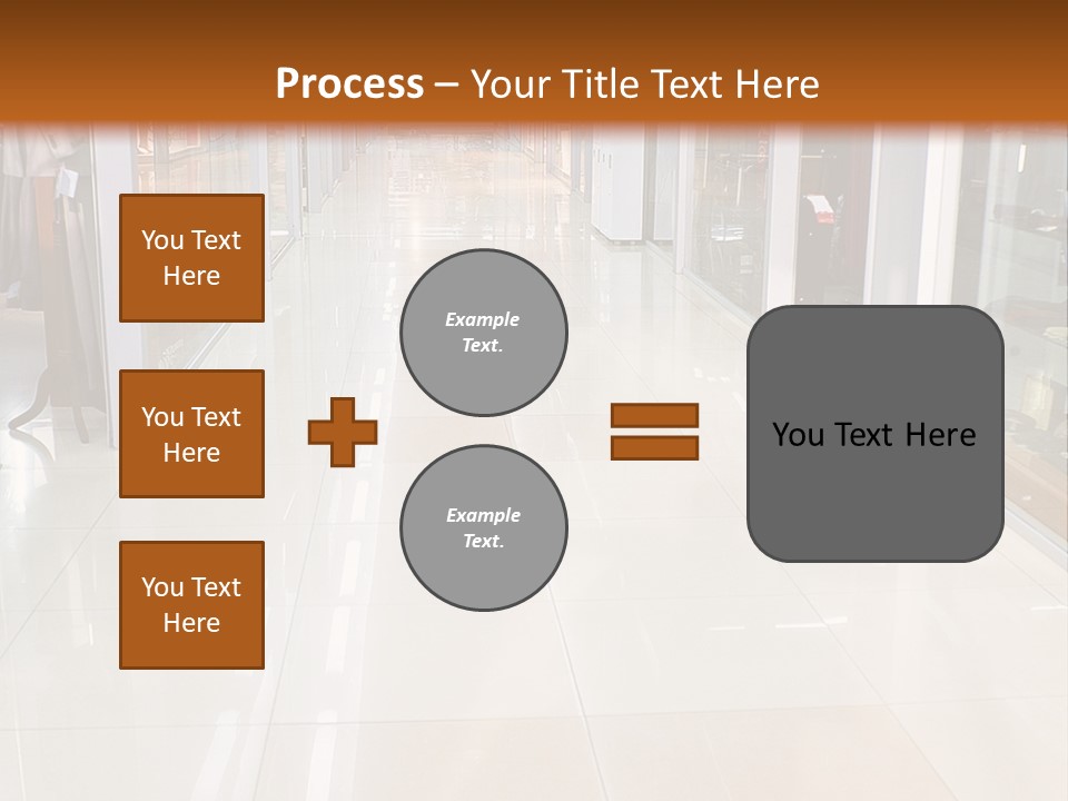 Hall Of A Modern Business Centre With Set Of Glass Show-Windows PowerPoint Template