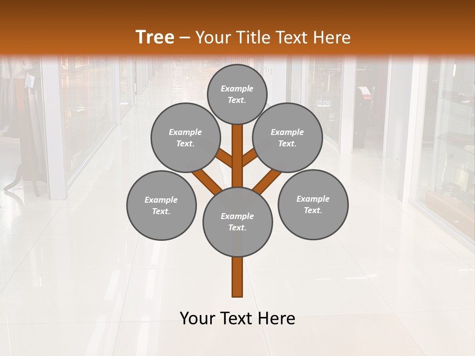Hall Of A Modern Business Centre With Set Of Glass Show-Windows PowerPoint Template