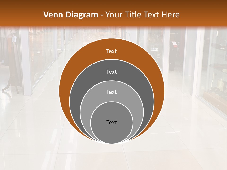 Hall Of A Modern Business Centre With Set Of Glass Show-Windows PowerPoint Template