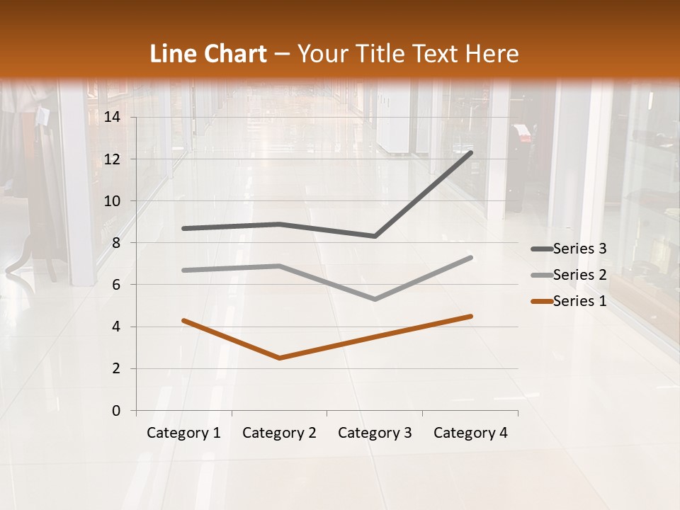 Hall Of A Modern Business Centre With Set Of Glass Show-Windows PowerPoint Template