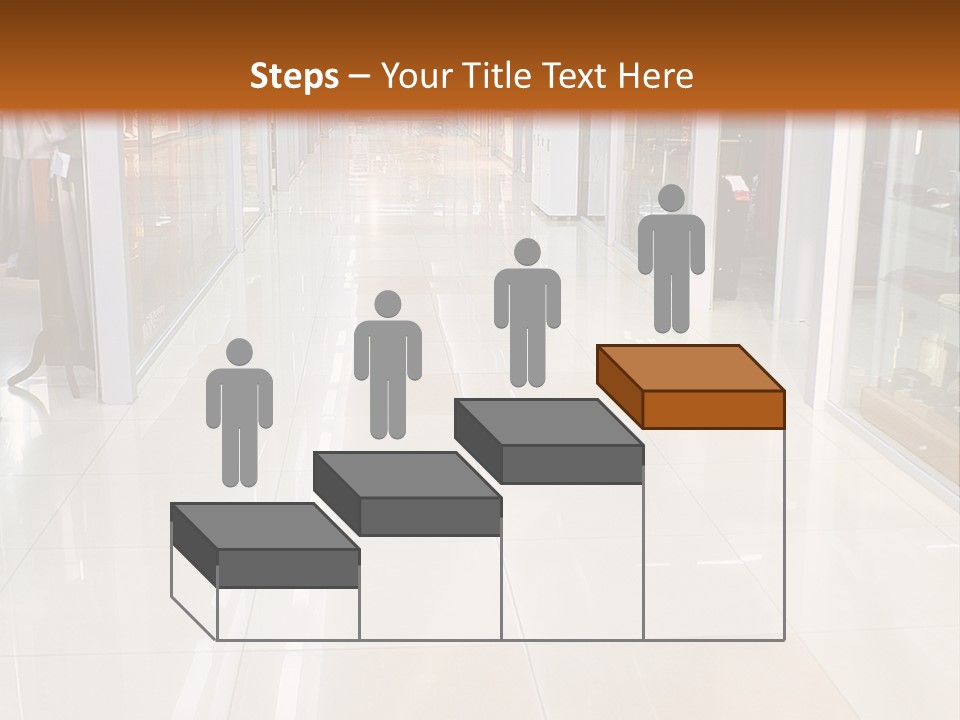 Hall Of A Modern Business Centre With Set Of Glass Show-Windows PowerPoint Template