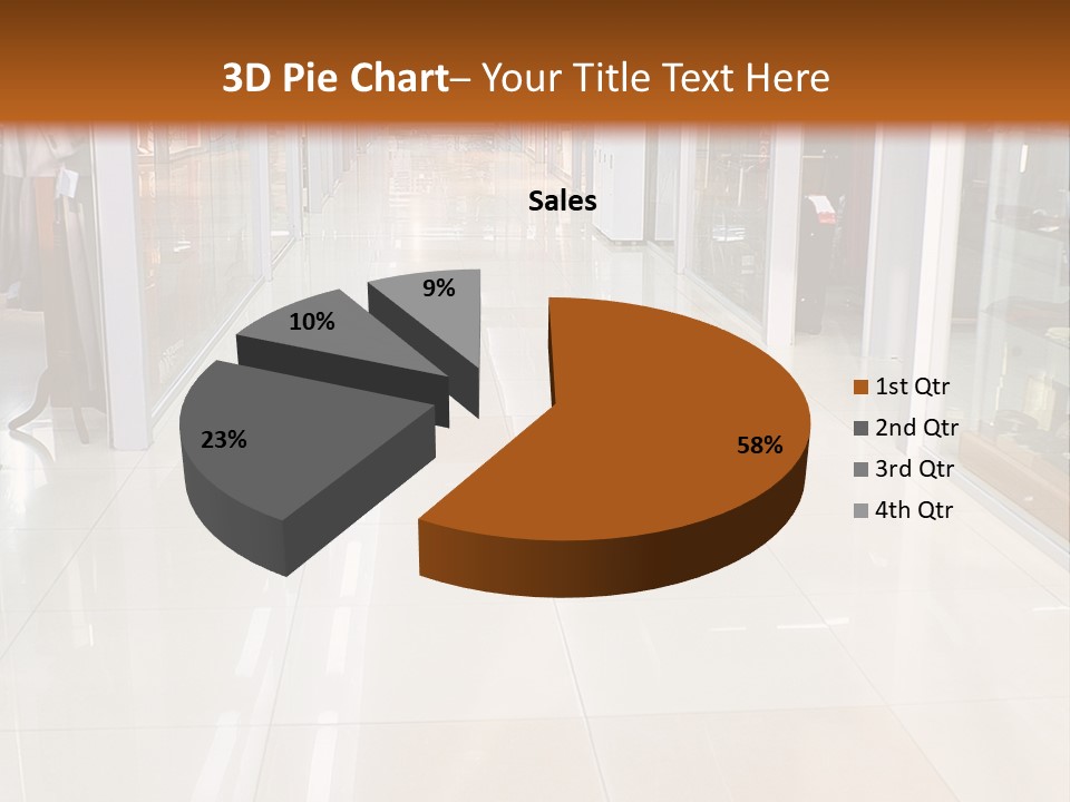 Hall Of A Modern Business Centre With Set Of Glass Show-Windows PowerPoint Template
