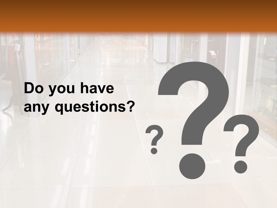 Hall Of A Modern Business Centre With Set Of Glass Show-Windows PowerPoint Template