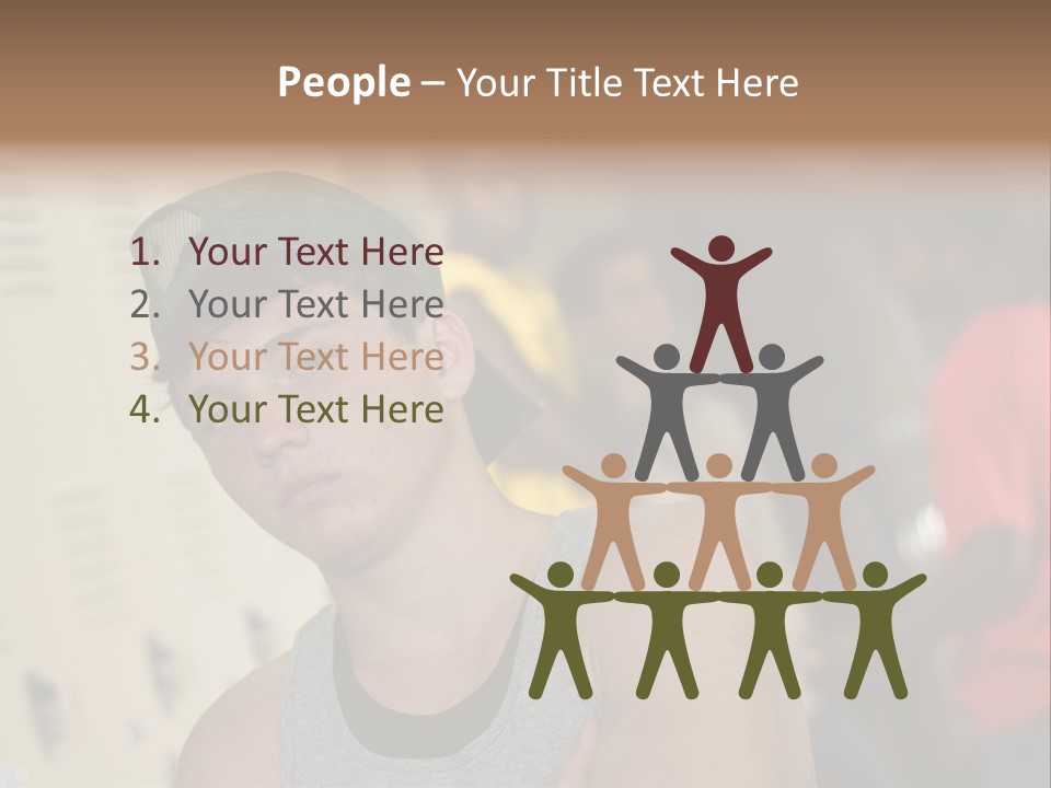 Tough Guys At School Hanging Around The Locker. Great For Peer-Pressure Communication. The Bad Crowd. PowerPoint Template