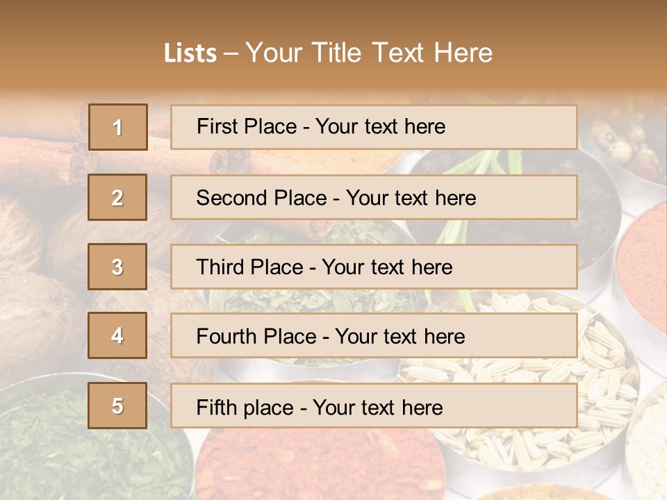 Spices And Herbs Used In Indian Cooking PowerPoint Template