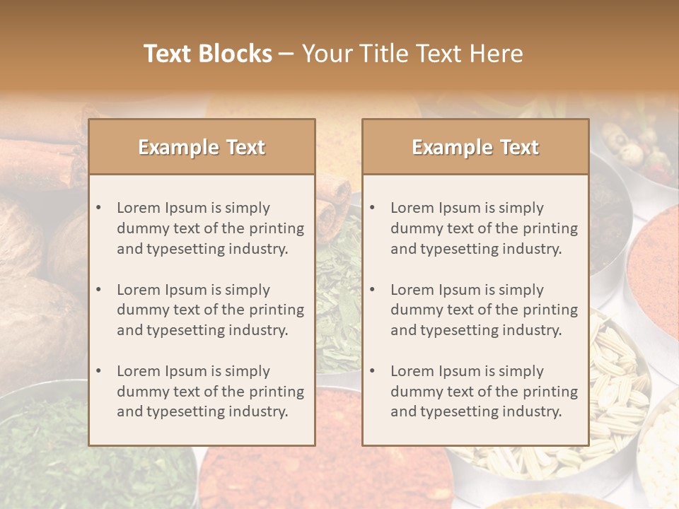Spices And Herbs Used In Indian Cooking PowerPoint Template