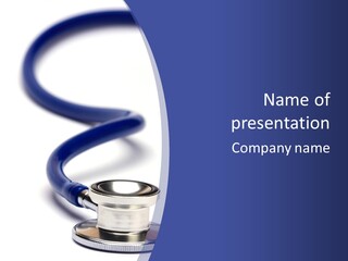 Blue Stethoscope Isolated In White Background PowerPoint Template