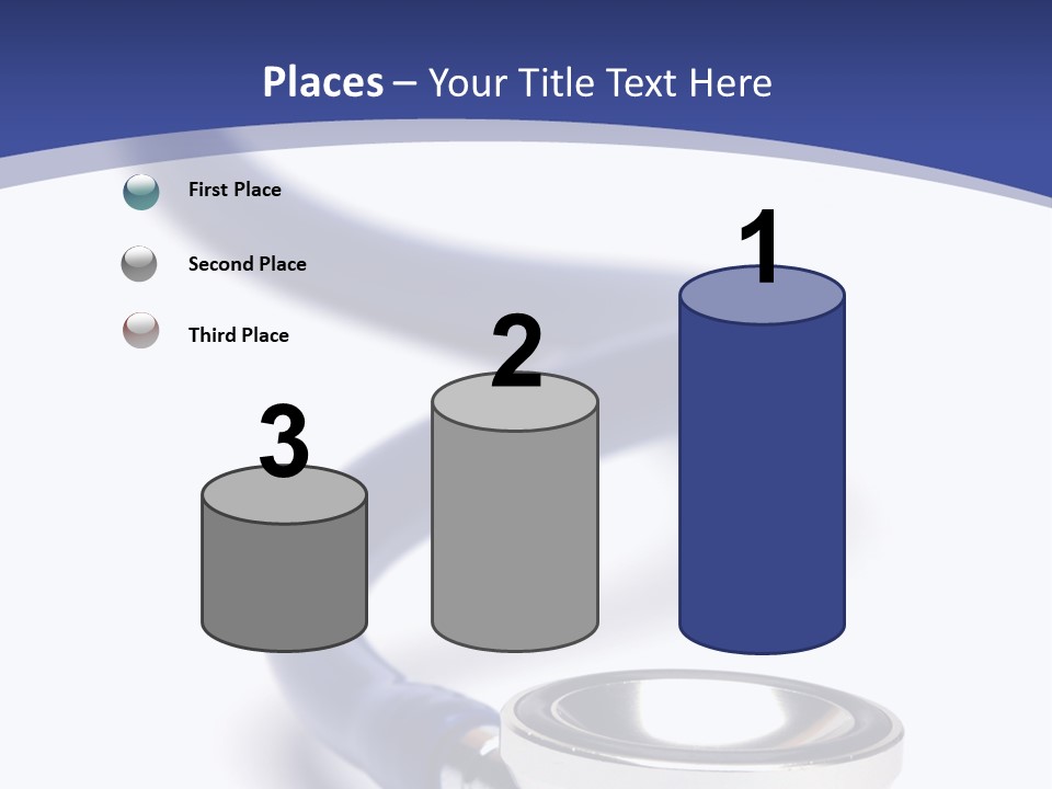 Blue Stethoscope Isolated In White Background PowerPoint Template