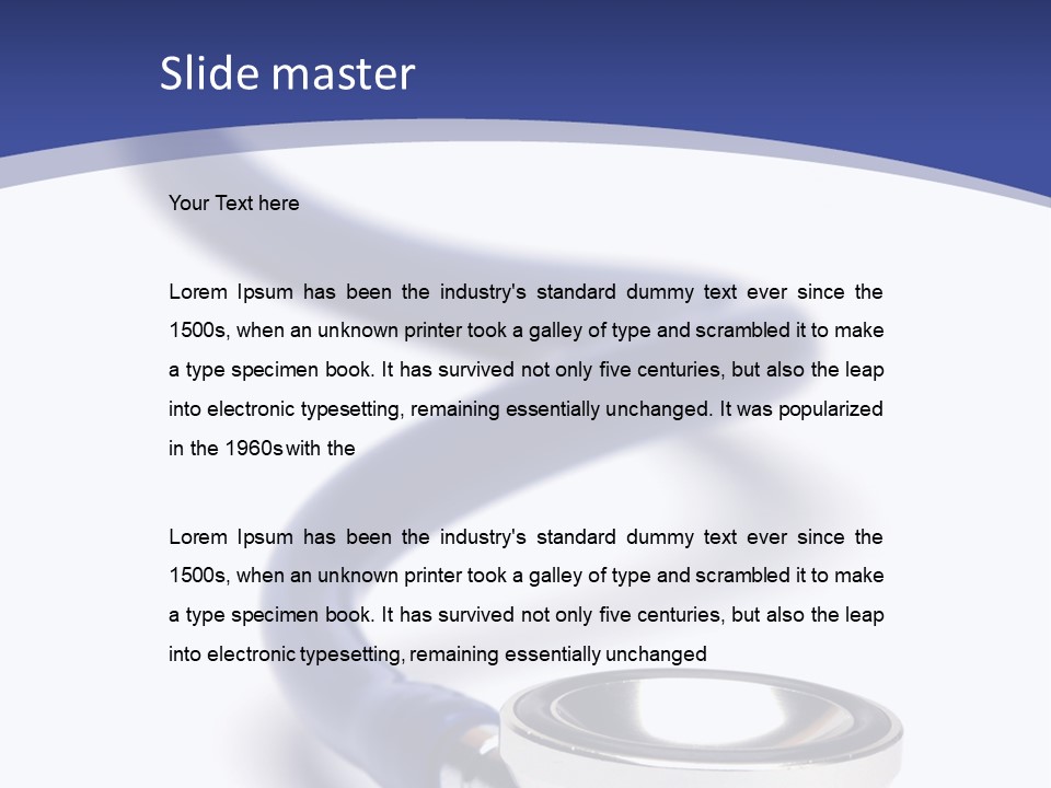 Blue Stethoscope Isolated In White Background PowerPoint Template