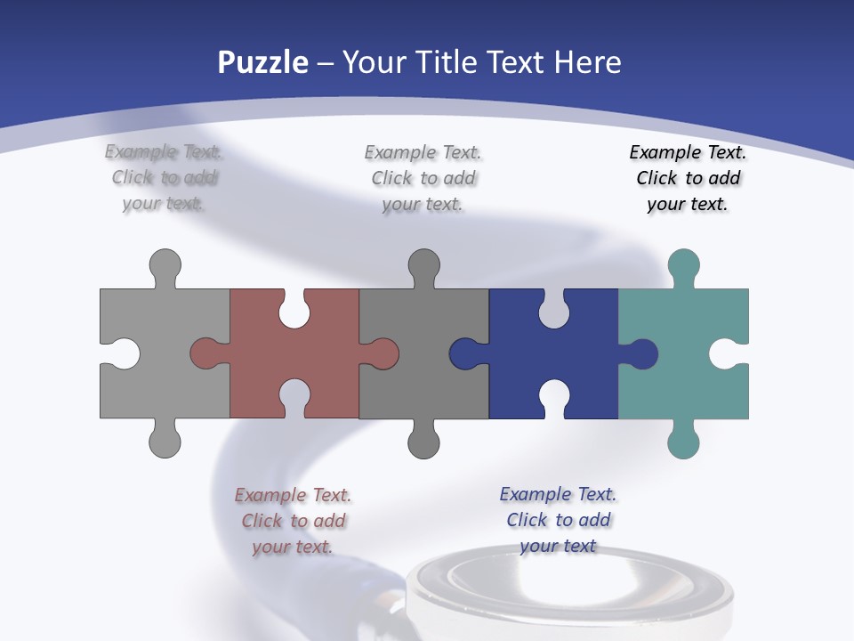 Blue Stethoscope Isolated In White Background PowerPoint Template