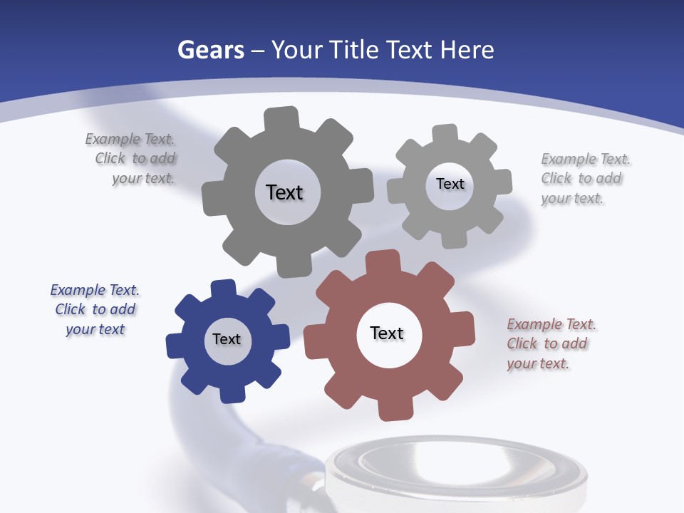 Blue Stethoscope Isolated In White Background PowerPoint Template