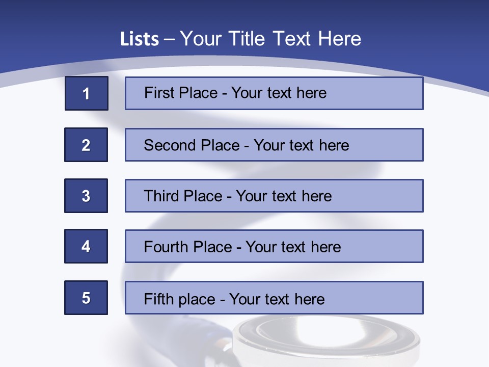 Blue Stethoscope Isolated In White Background PowerPoint Template