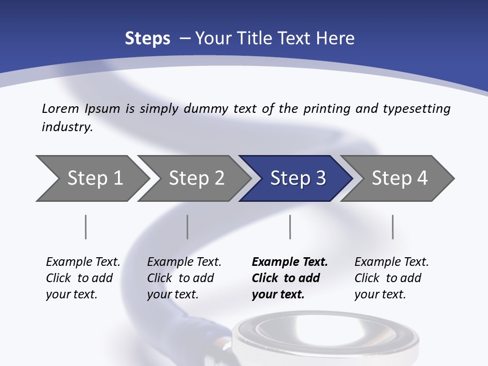 Blue Stethoscope Isolated In White Background PowerPoint Template