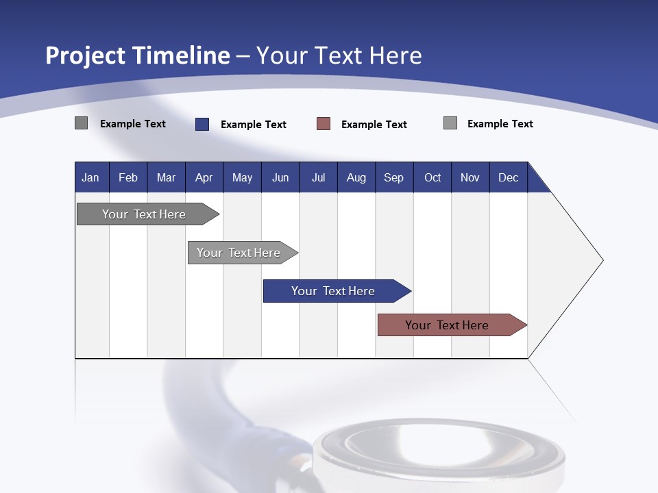 Blue Stethoscope Isolated In White Background PowerPoint Template