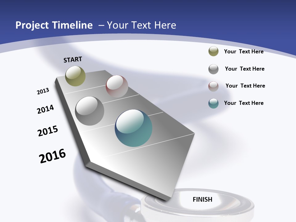 Blue Stethoscope Isolated In White Background PowerPoint Template