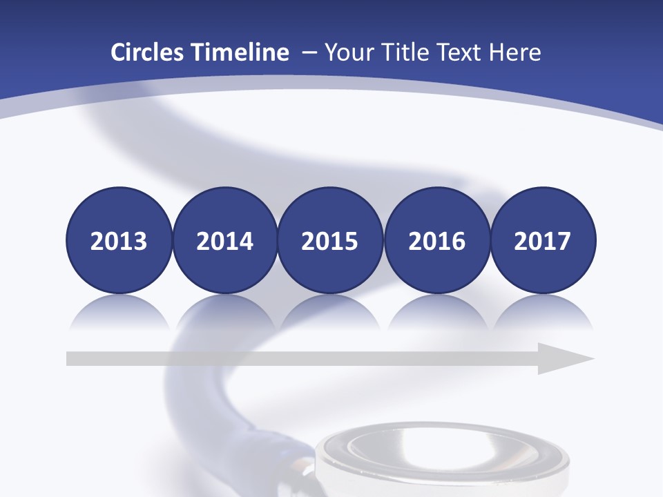 Blue Stethoscope Isolated In White Background PowerPoint Template