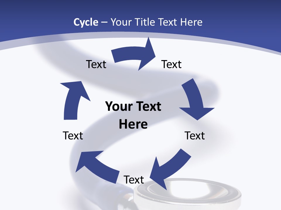 Blue Stethoscope Isolated In White Background PowerPoint Template