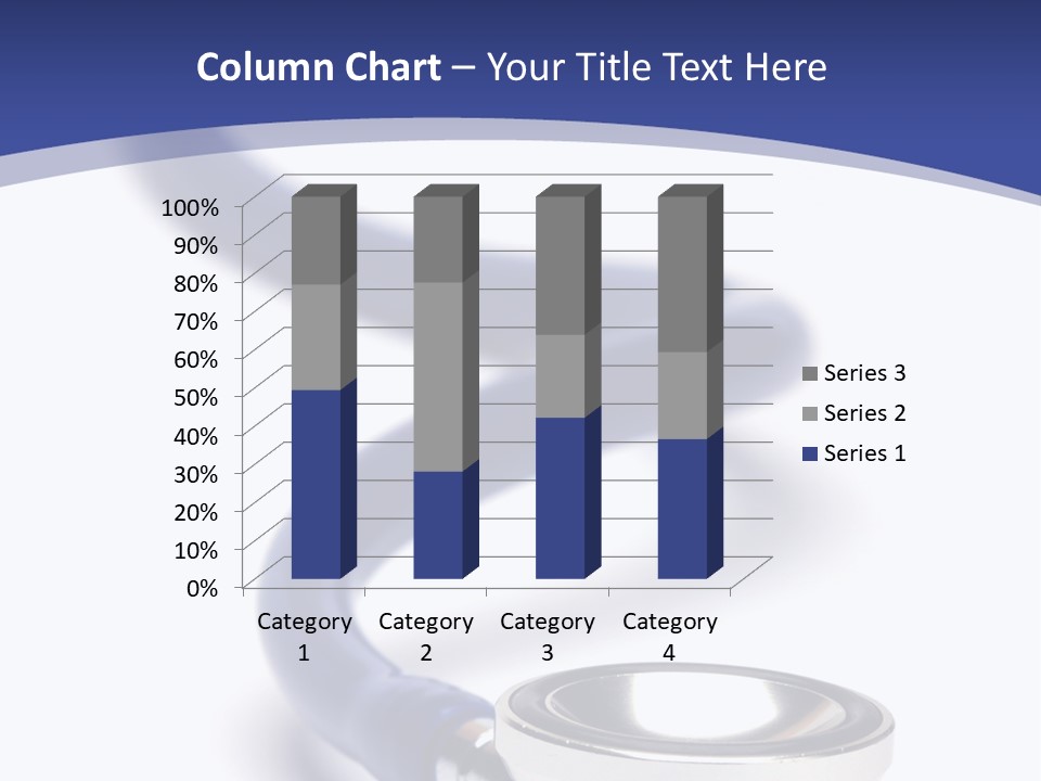 Blue Stethoscope Isolated In White Background PowerPoint Template