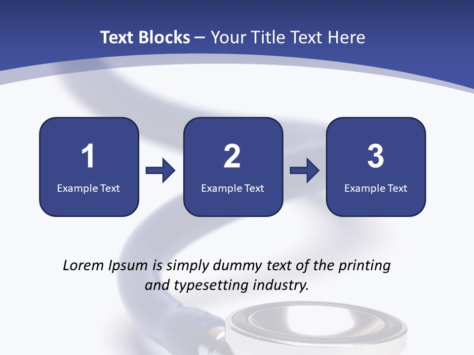 Blue Stethoscope Isolated In White Background PowerPoint Template