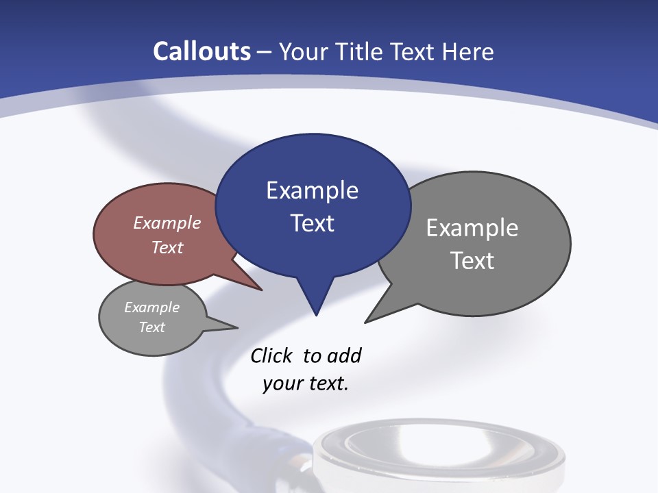 Blue Stethoscope Isolated In White Background PowerPoint Template