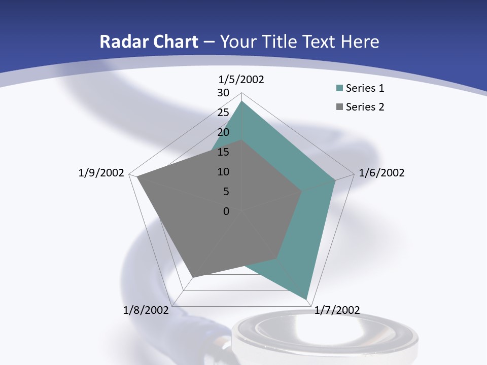 Blue Stethoscope Isolated In White Background PowerPoint Template