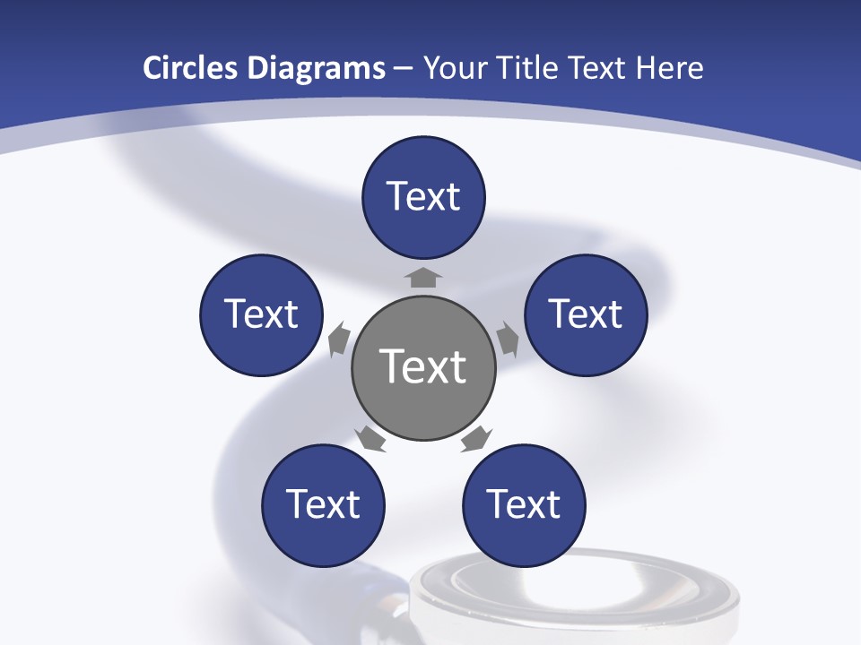 Blue Stethoscope Isolated In White Background PowerPoint Template