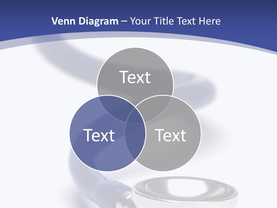 Blue Stethoscope Isolated In White Background PowerPoint Template