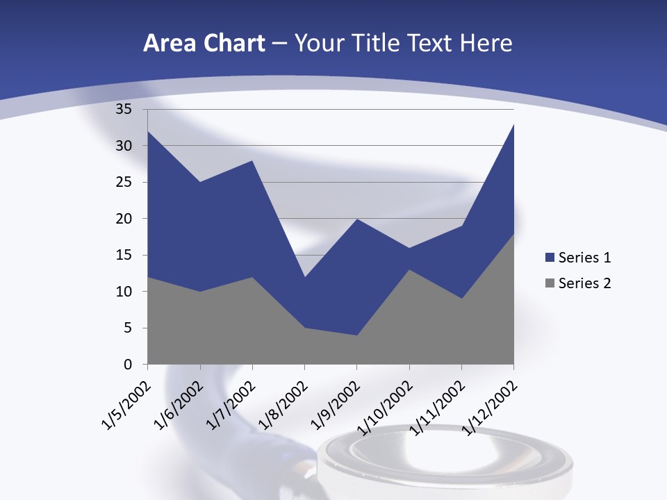Blue Stethoscope Isolated In White Background PowerPoint Template