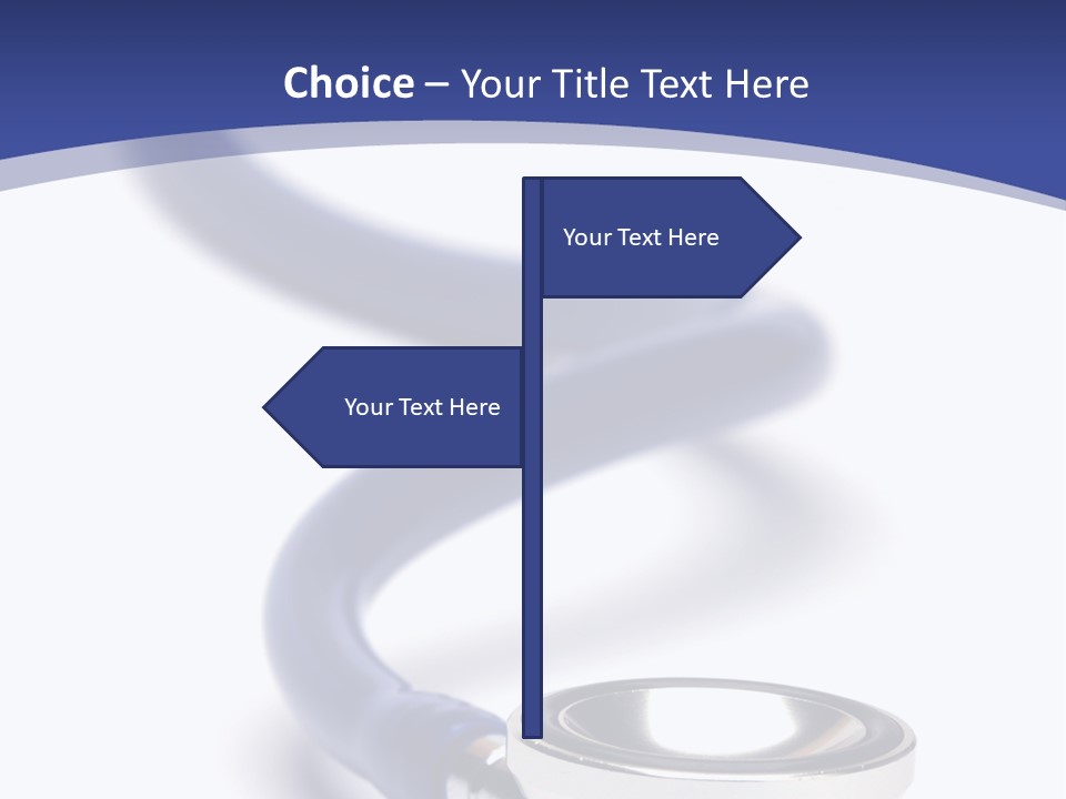 Blue Stethoscope Isolated In White Background PowerPoint Template