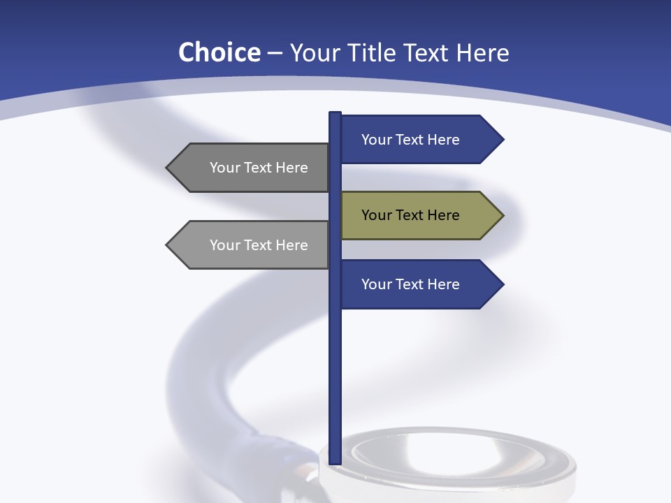 Blue Stethoscope Isolated In White Background PowerPoint Template