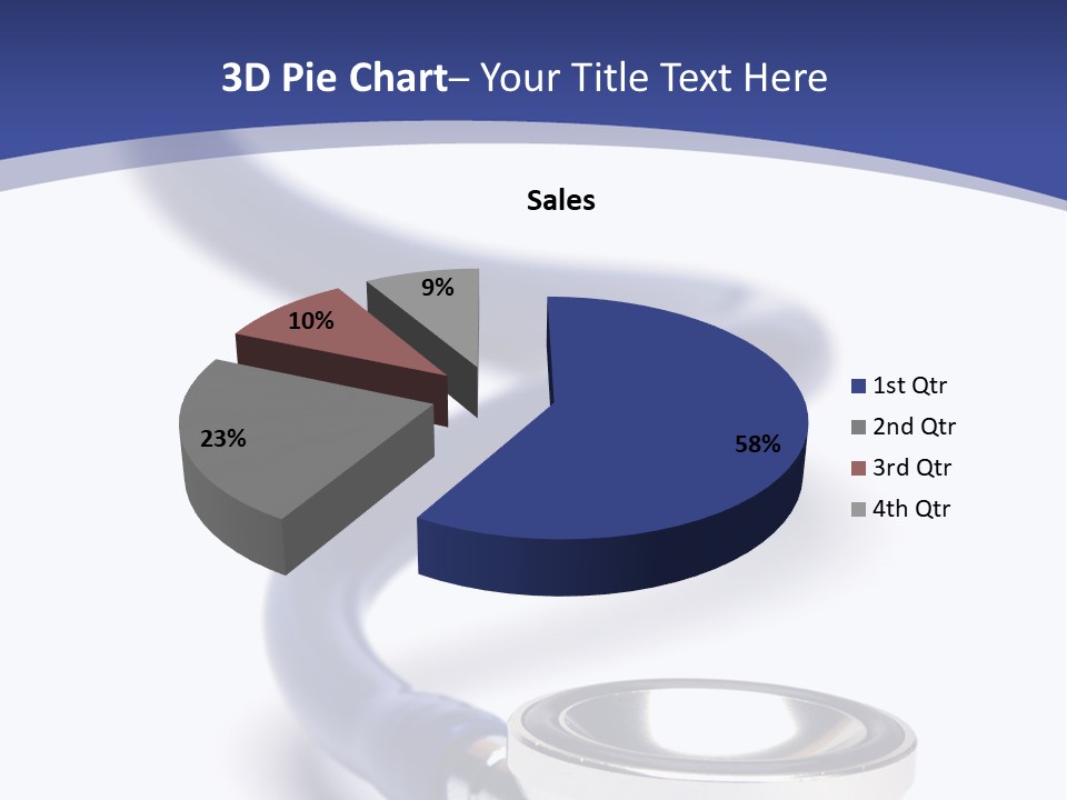 Blue Stethoscope Isolated In White Background PowerPoint Template