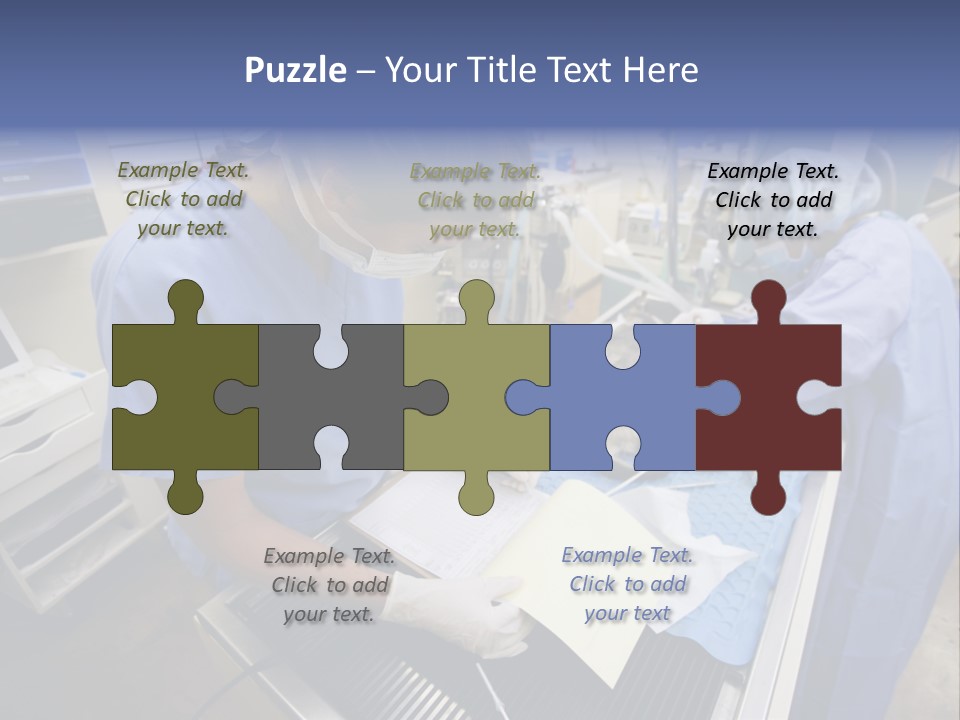 A Woman In A Hospital Operating On A Dog PowerPoint Template