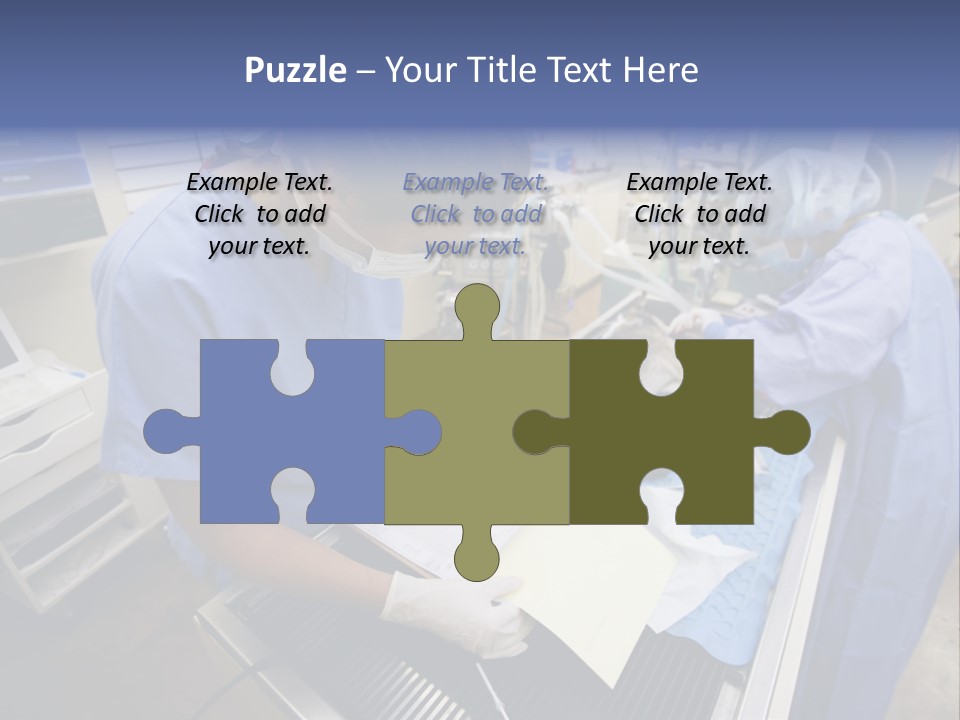 A Woman In A Hospital Operating On A Dog PowerPoint Template