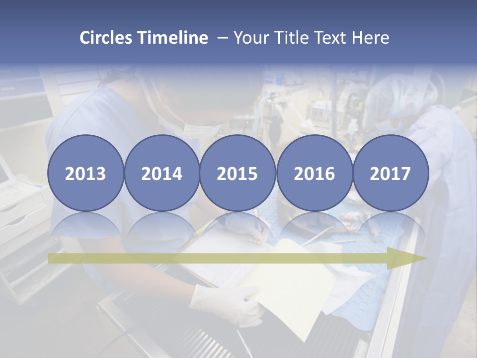 A Woman In A Hospital Operating On A Dog PowerPoint Template