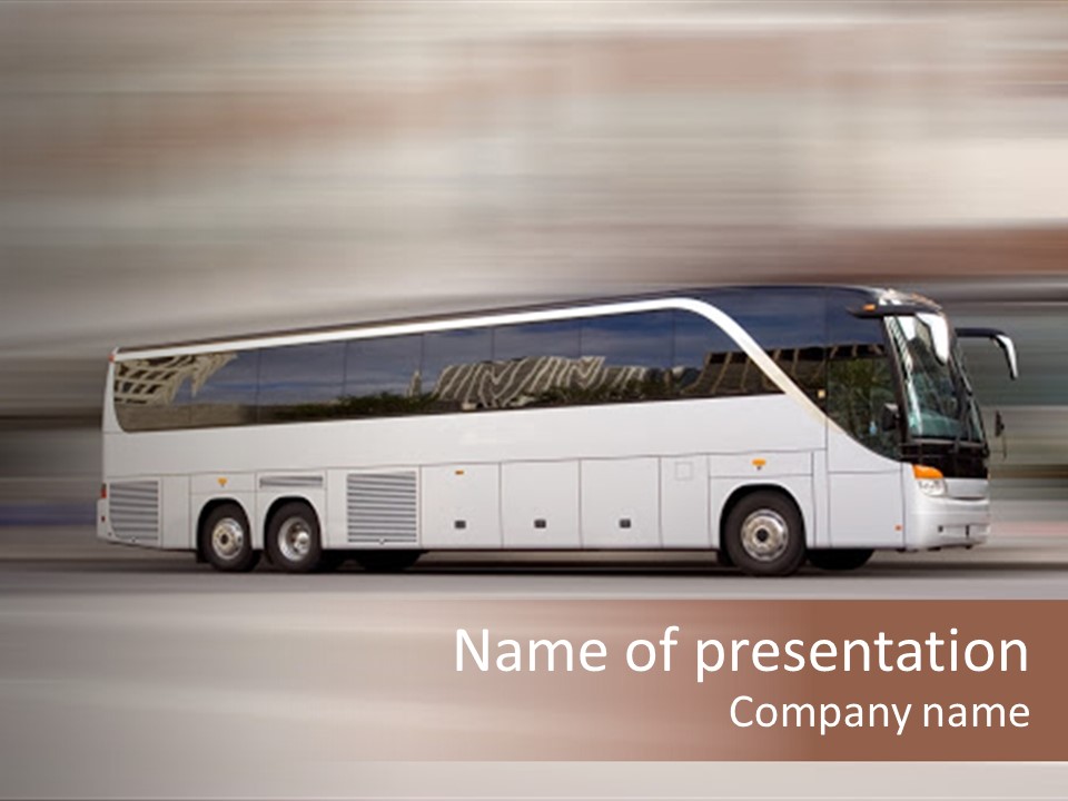 Tour Bus With Added Motion Blur PowerPoint Template