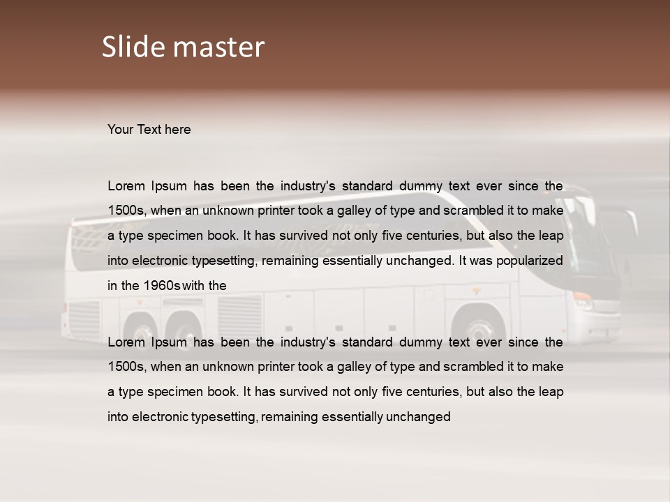 Tour Bus With Added Motion Blur PowerPoint Template