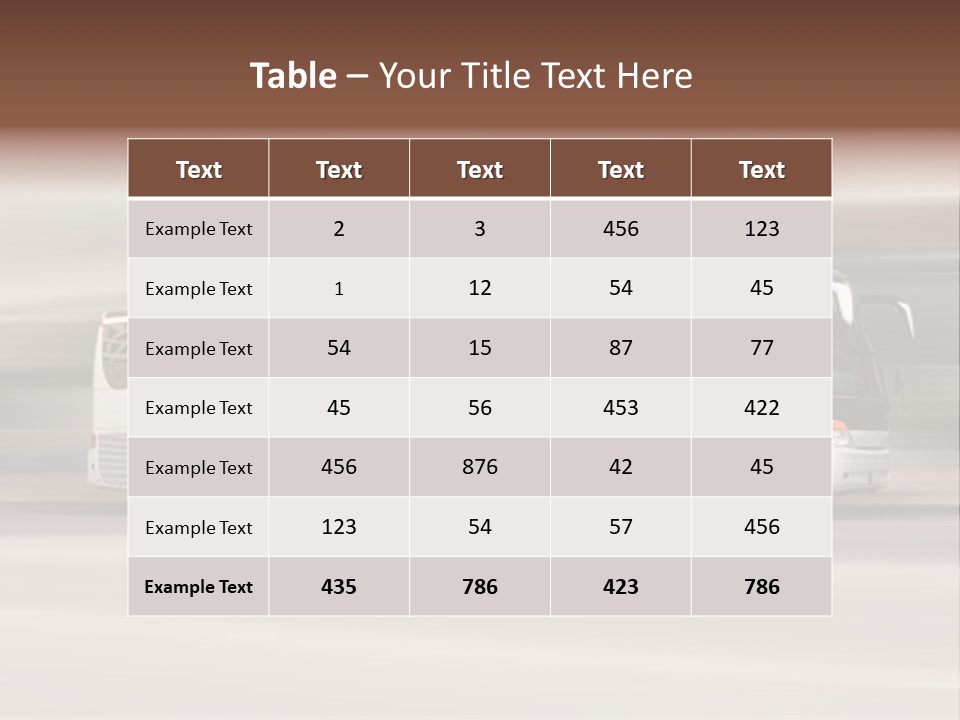 Tour Bus With Added Motion Blur PowerPoint Template