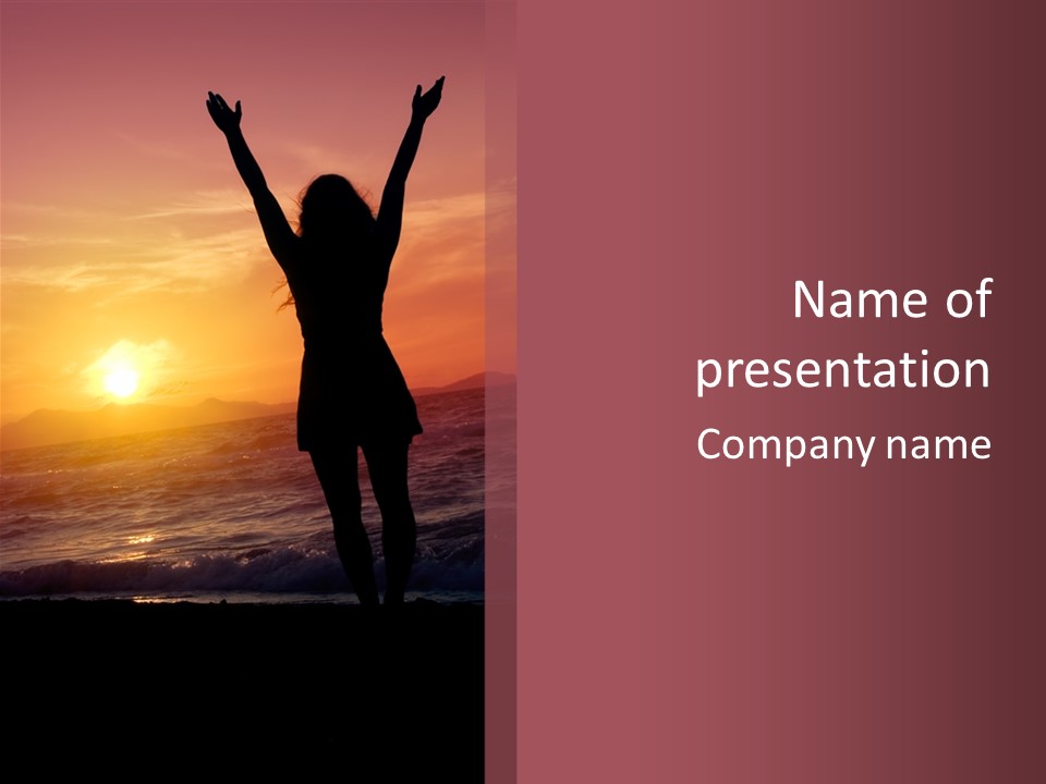 Happy At The Beach PowerPoint Template