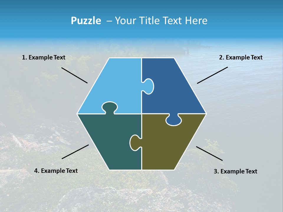 Overview Of Several Bays On Lake Superior North Shore. More With Keyword Series14 PowerPoint Template
