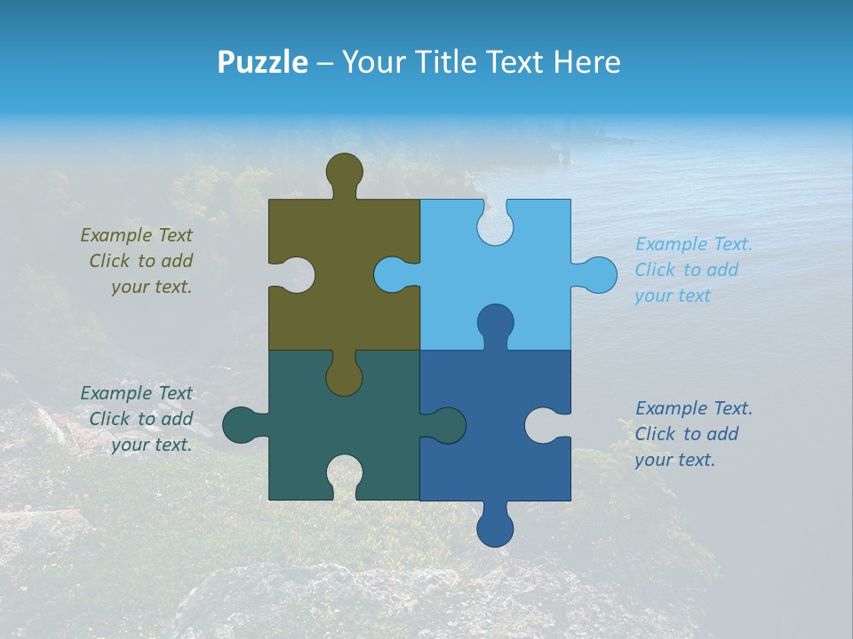 Overview Of Several Bays On Lake Superior North Shore. More With Keyword Series14 PowerPoint Template