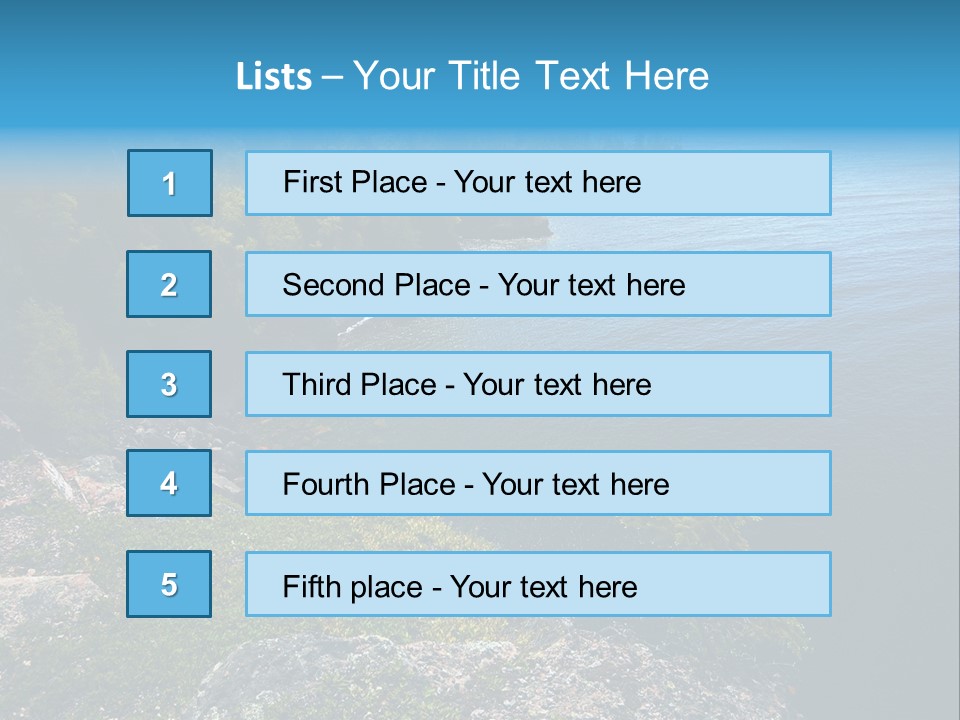 Overview Of Several Bays On Lake Superior North Shore. More With Keyword Series14 PowerPoint Template