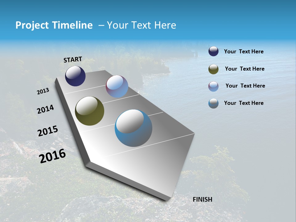 Overview Of Several Bays On Lake Superior North Shore. More With Keyword Series14 PowerPoint Template