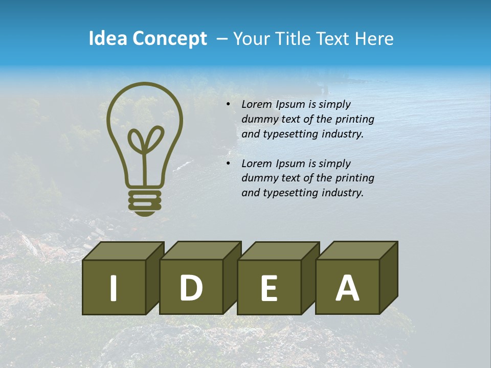 Overview Of Several Bays On Lake Superior North Shore. More With Keyword Series14 PowerPoint Template