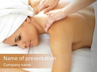 Lovely Lady In Massage Salon PowerPoint Template