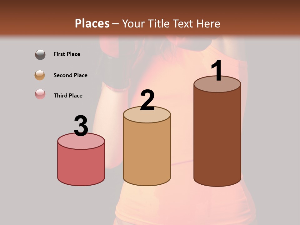 Sporty Girl In Boxing Gloves Punching PowerPoint Template