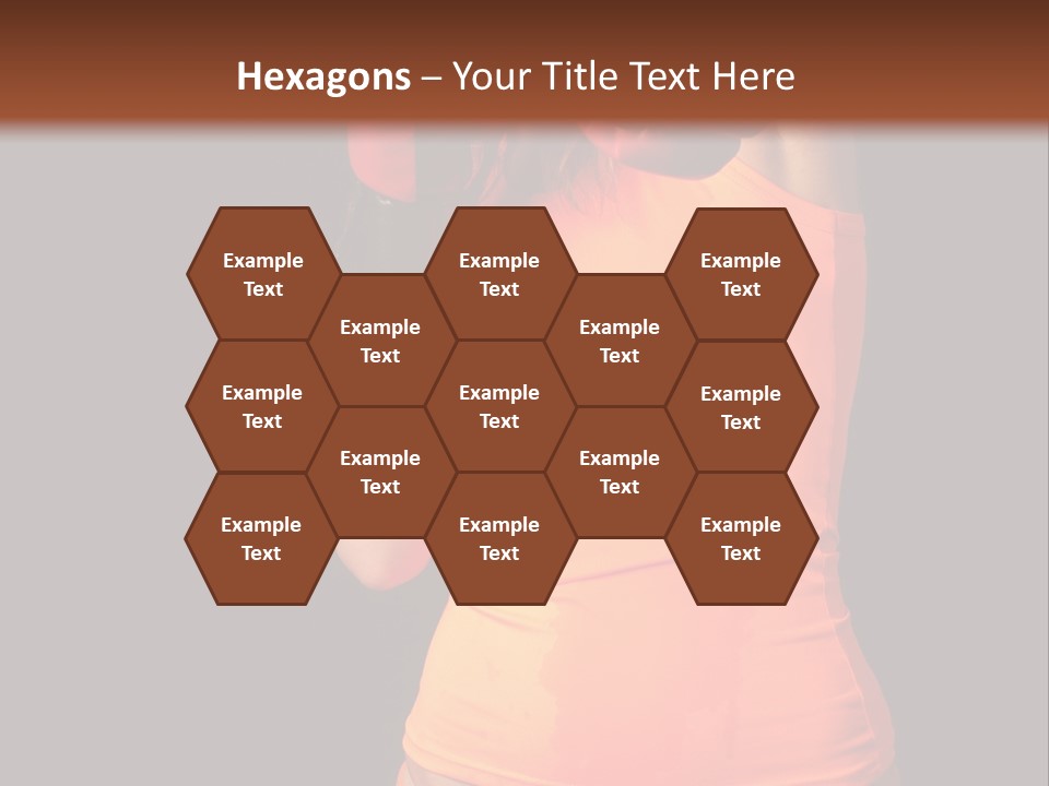 Sporty Girl In Boxing Gloves Punching PowerPoint Template